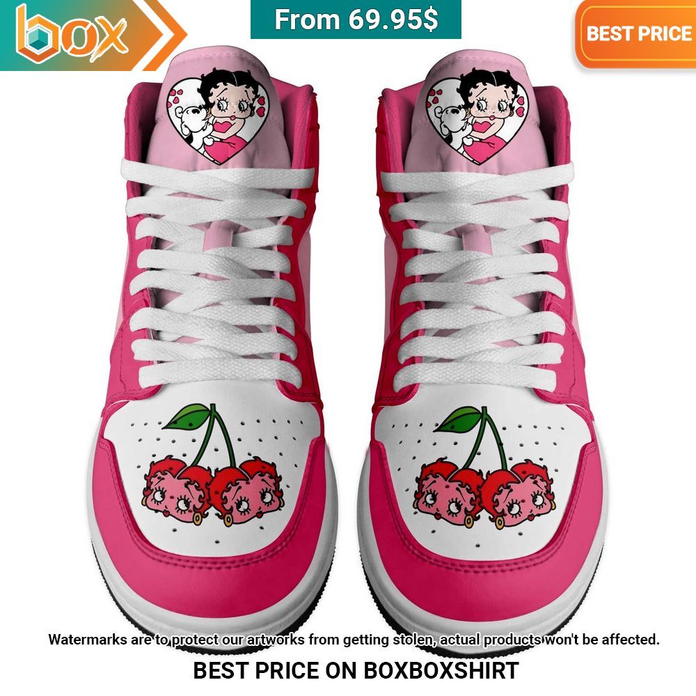 Betty Boop With Dog In Heart Air Jordan 1 You look different and cute
