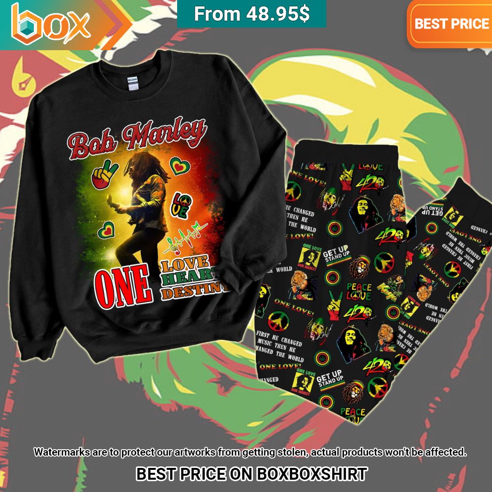 Bob Marley One Love Heart Destiny Pajamas Set