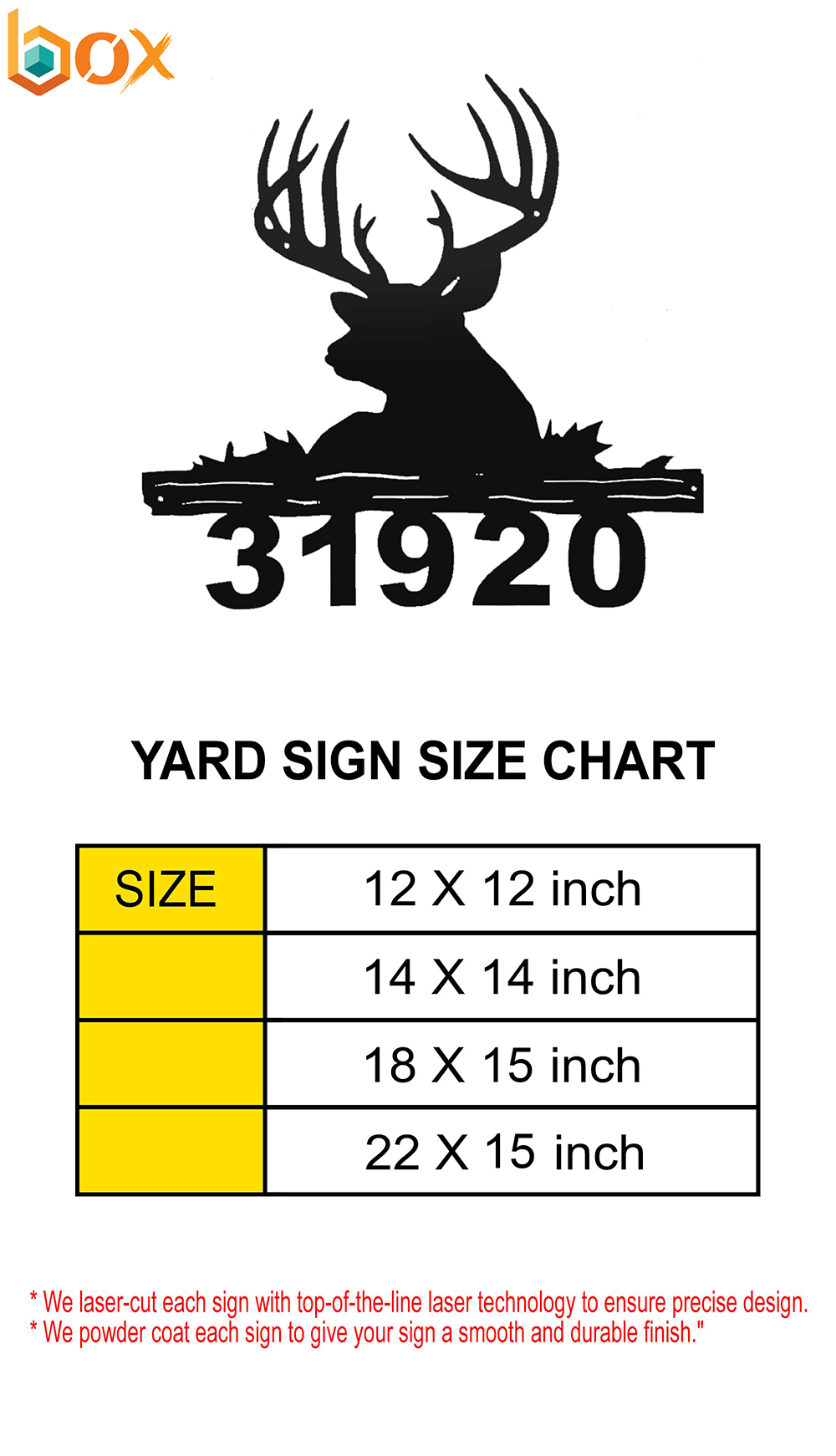 Yard Sign Size Chart: