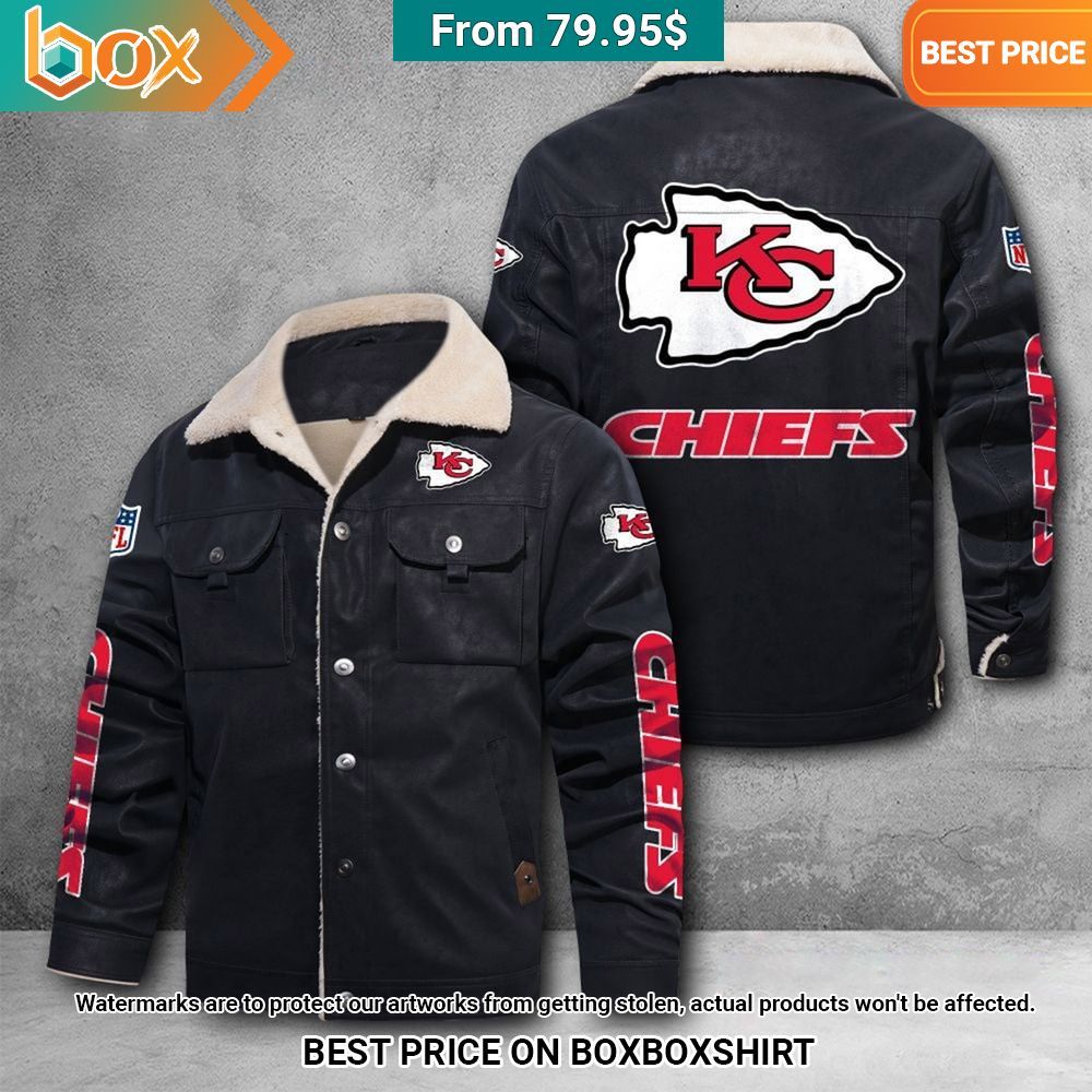 Kansas City Chiefs Fleece Leather Jacket Stunning