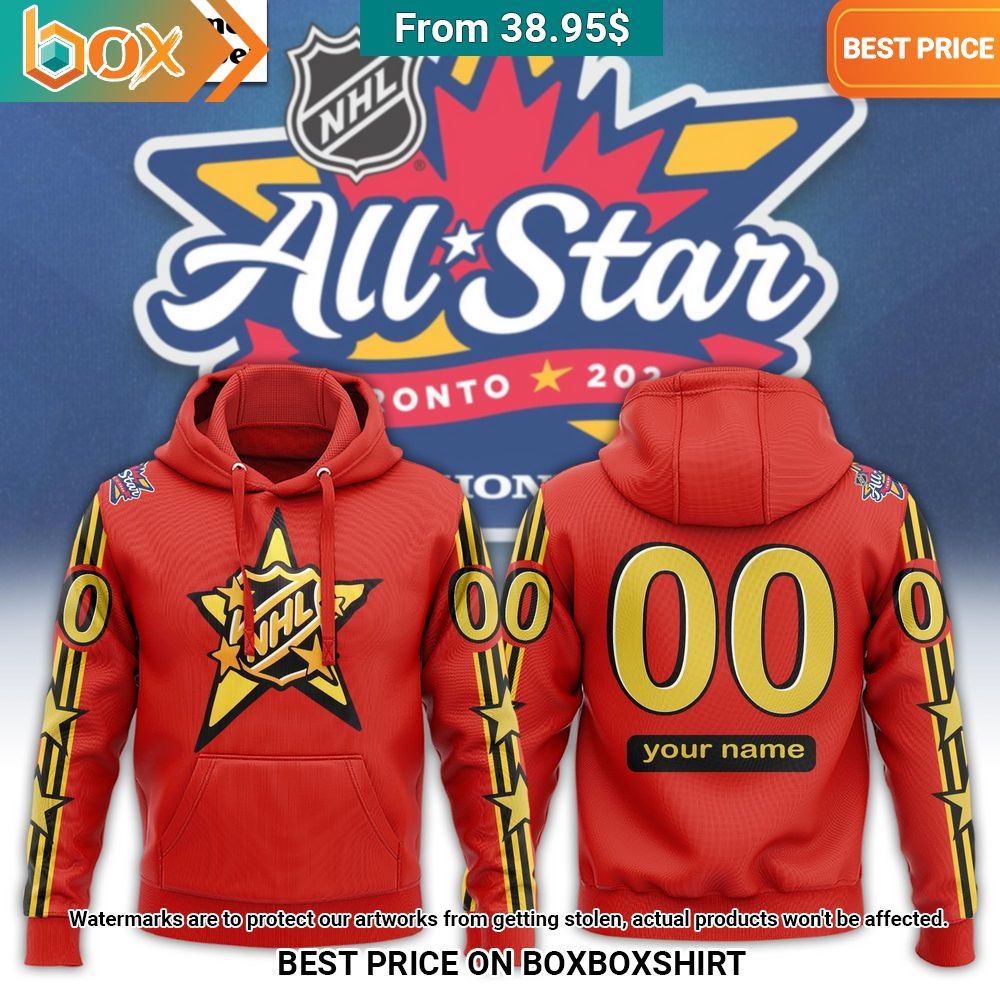 NHL All Star Toronto 2024 Custom Red Hoodie Impressive picture.