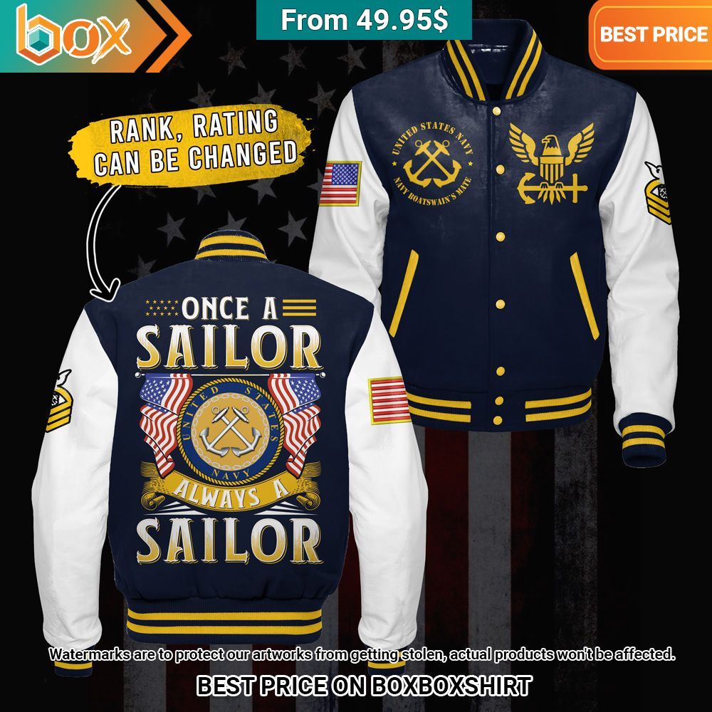 Once A Sailor Always A Sailor Custom Baseball Jacket Is this your new friend?