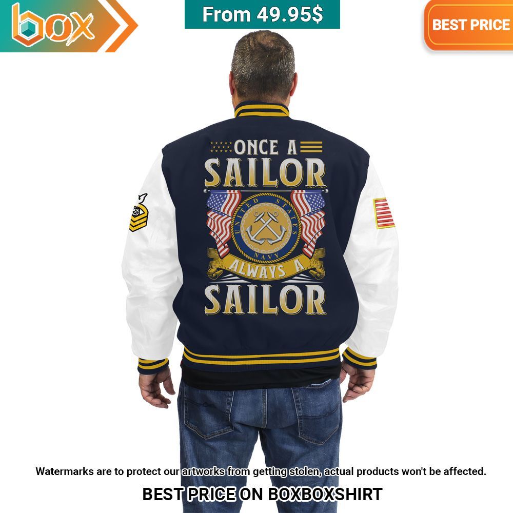 Once A Sailor Always A Sailor Custom Baseball Jacket