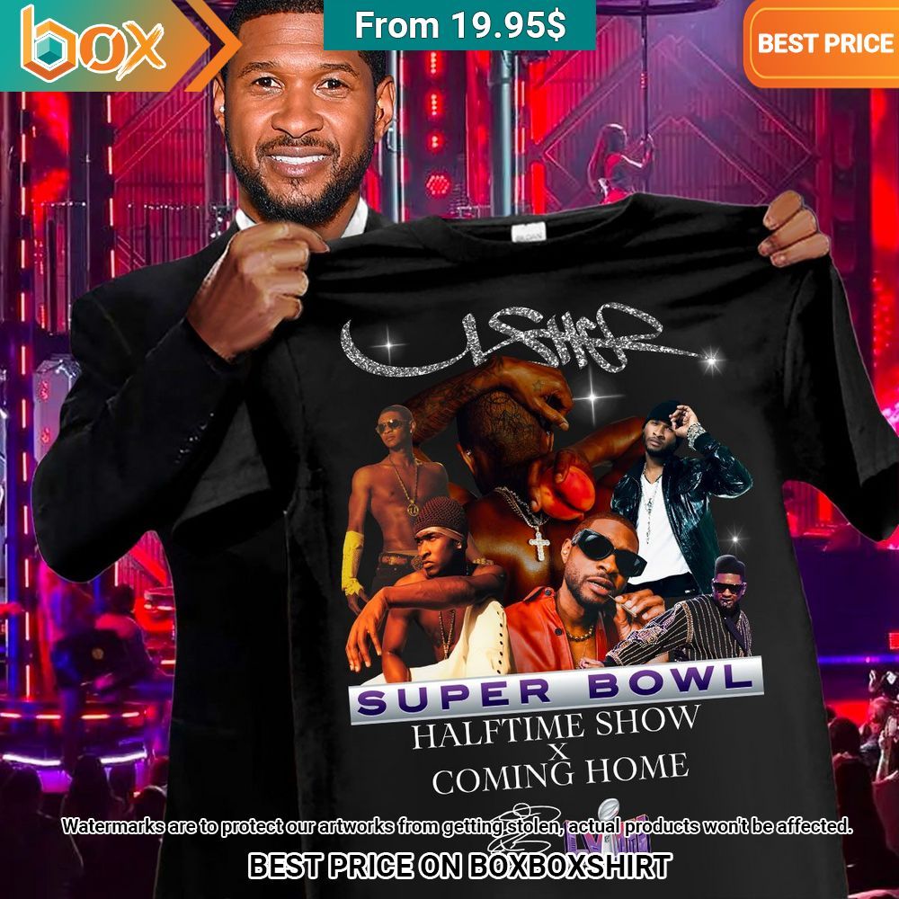 Usher Super Bowl Halftime Show Coming Home Shirt Elegant and sober Pic