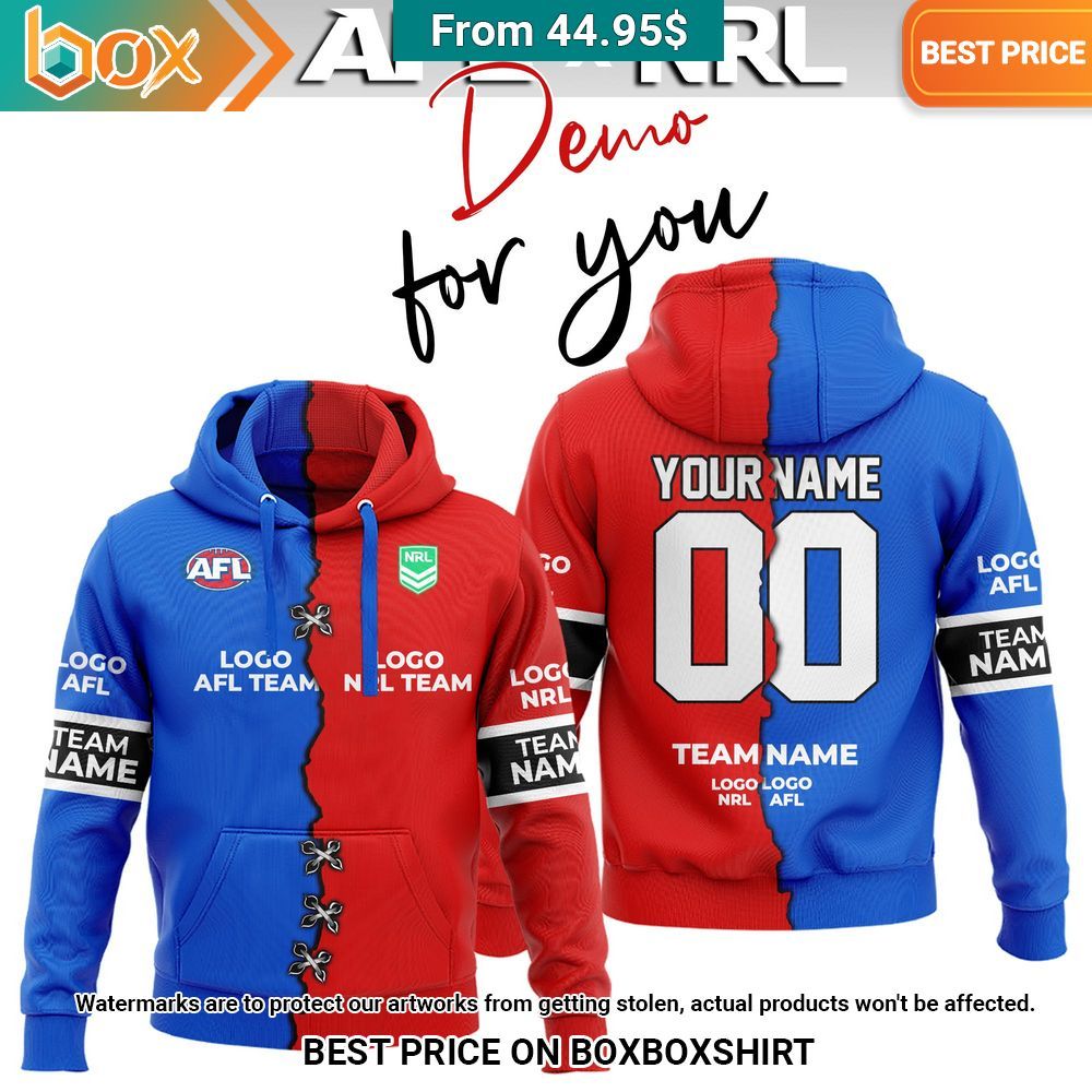 AFL x NRL Special Design Collection Custom Teams Hoodie Natural and awesome
