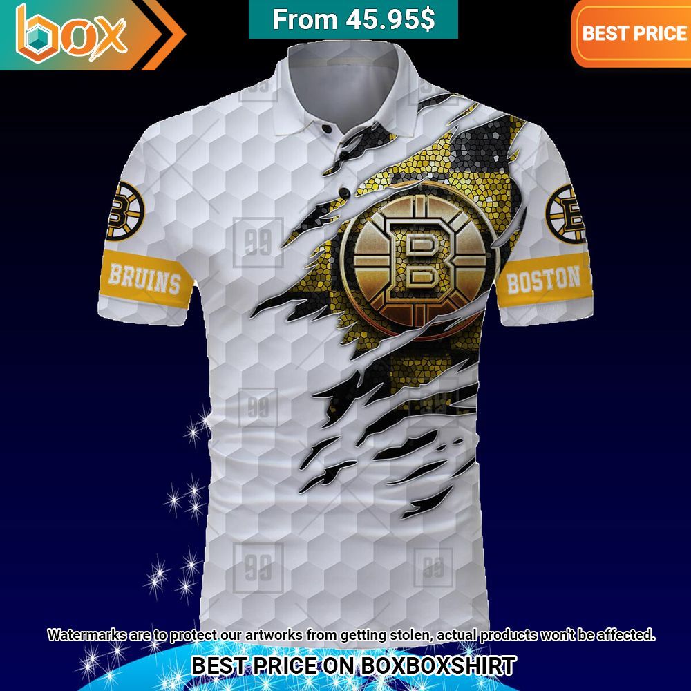 Boston Bruins Mix Golf Custom Polo Shirt Amazing Pic