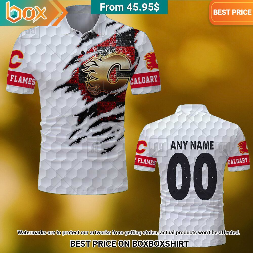 Calgary Flames Mix Golf Custom Polo Shirt Stand easy bro