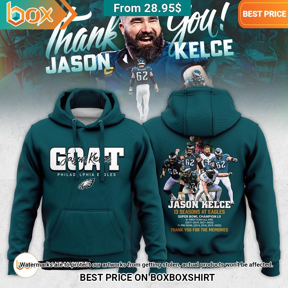 Goat Jason Kelce Philadelphia Eagles Thank You Shirt