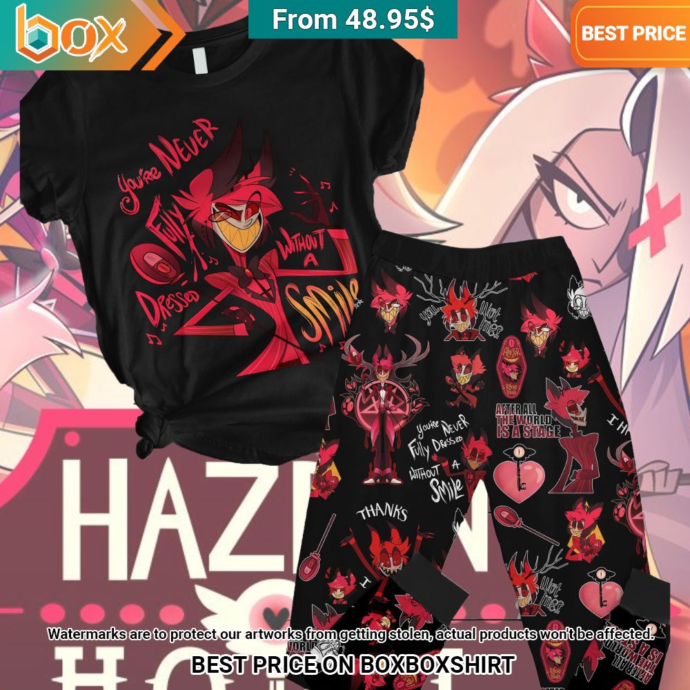 Hazbin Hotel You're Never Fully Dressed Without A Smile Pajamas Set