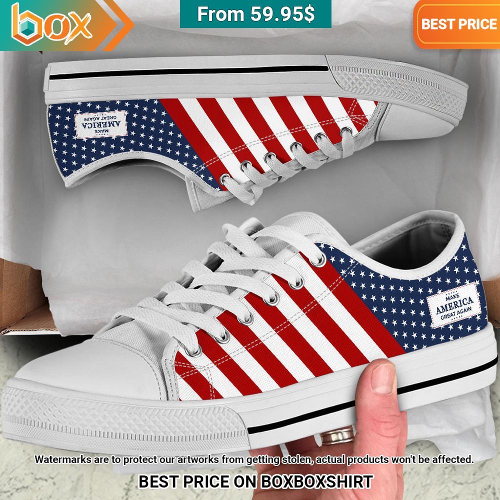 Make America Great Again Canvas Low Top Shoes Loving click