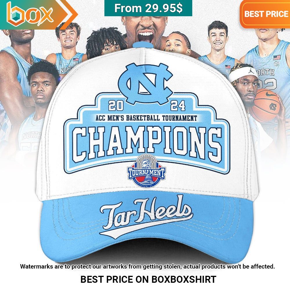 North Carolina Tar Heels 2024 ACC Men's Basketball Tournament Champions Cap Hat White