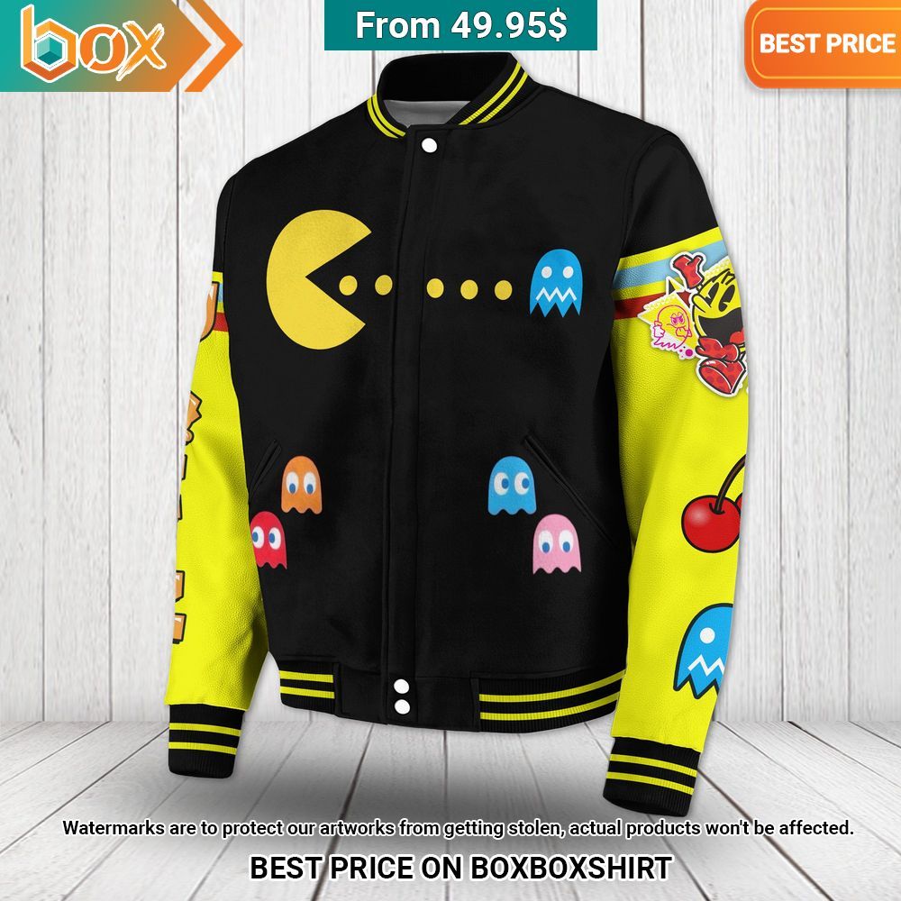 Pac Man Game Baseball Jacket Two little brothers rocking together