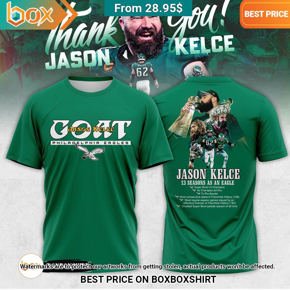 Philadelphia Eagles GOAT Jason Kelce Shirt Royal Pic of yours