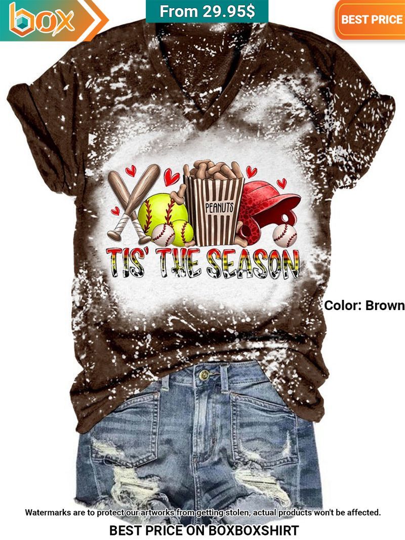 Tis' The Season Sport Tie Dye V Neck T shirt Such a charming picture.