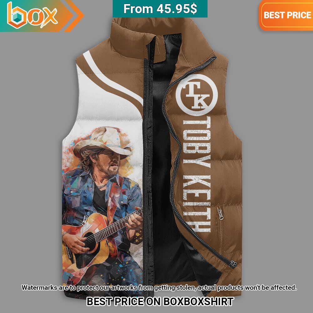 Toby Keith Big Boy Daddy Sleeveless Puffer Down Jacket You look handsome bro