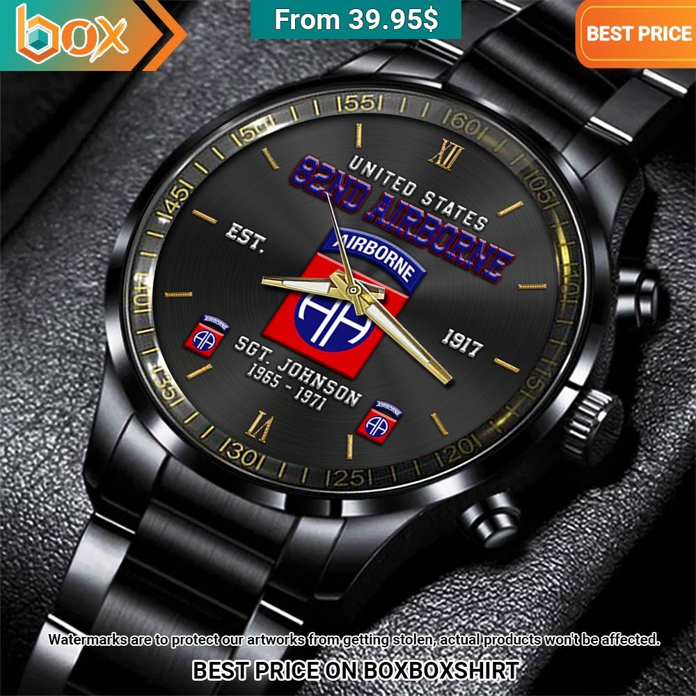 U.S. 82nd Airborne Custom Stainless Steel Watch Rocking picture