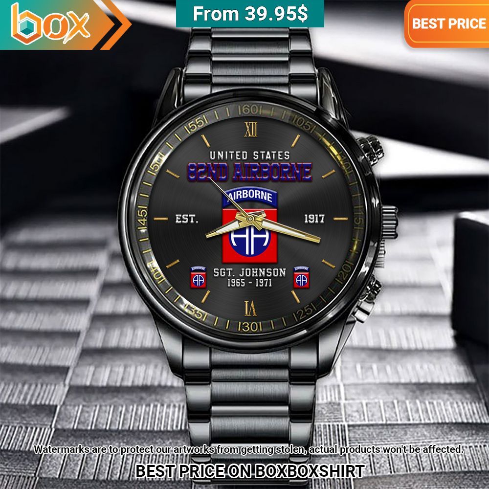 U.S. 82nd Airborne Custom Stainless Steel Watch Best picture ever