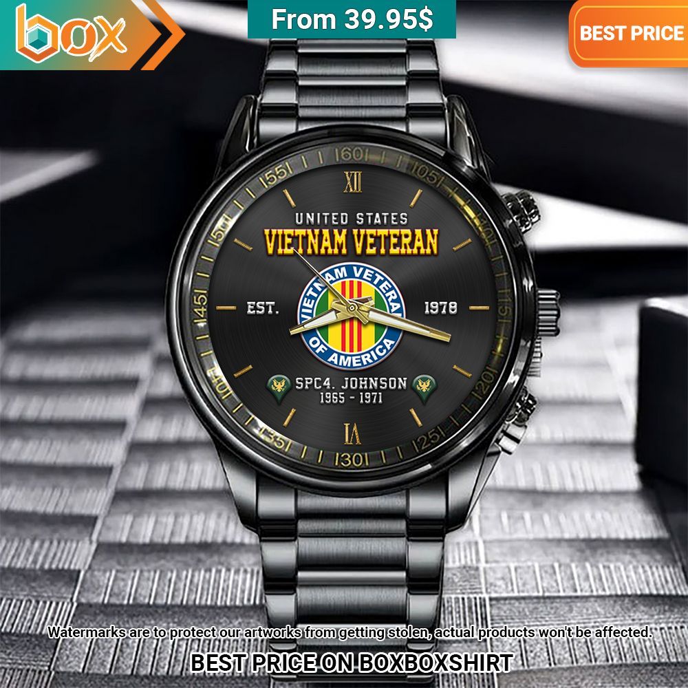 U.S. Vietnam Veteran Custom Stainless Steel Watch Best picture ever