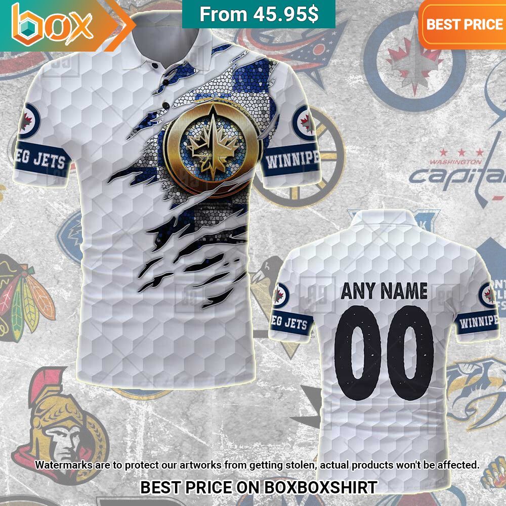 Winnipeg Jets Mix Golf Custom Polo Shirt Best couple on earth