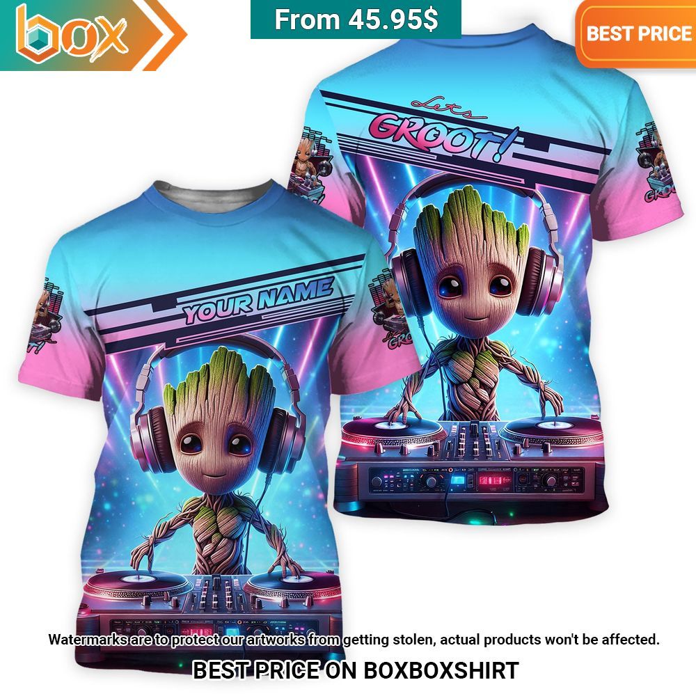 Baby Groot Born to DJ Custom Polo Shirt 6