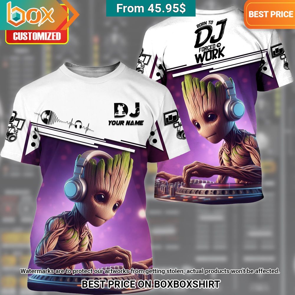 Baby Groot Born to DJ Forced to Work Custom Polo Shirt 10