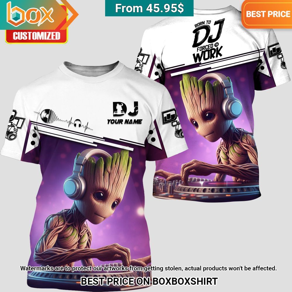 Baby Groot Born to DJ Forced to Work Custom Polo Shirt 11