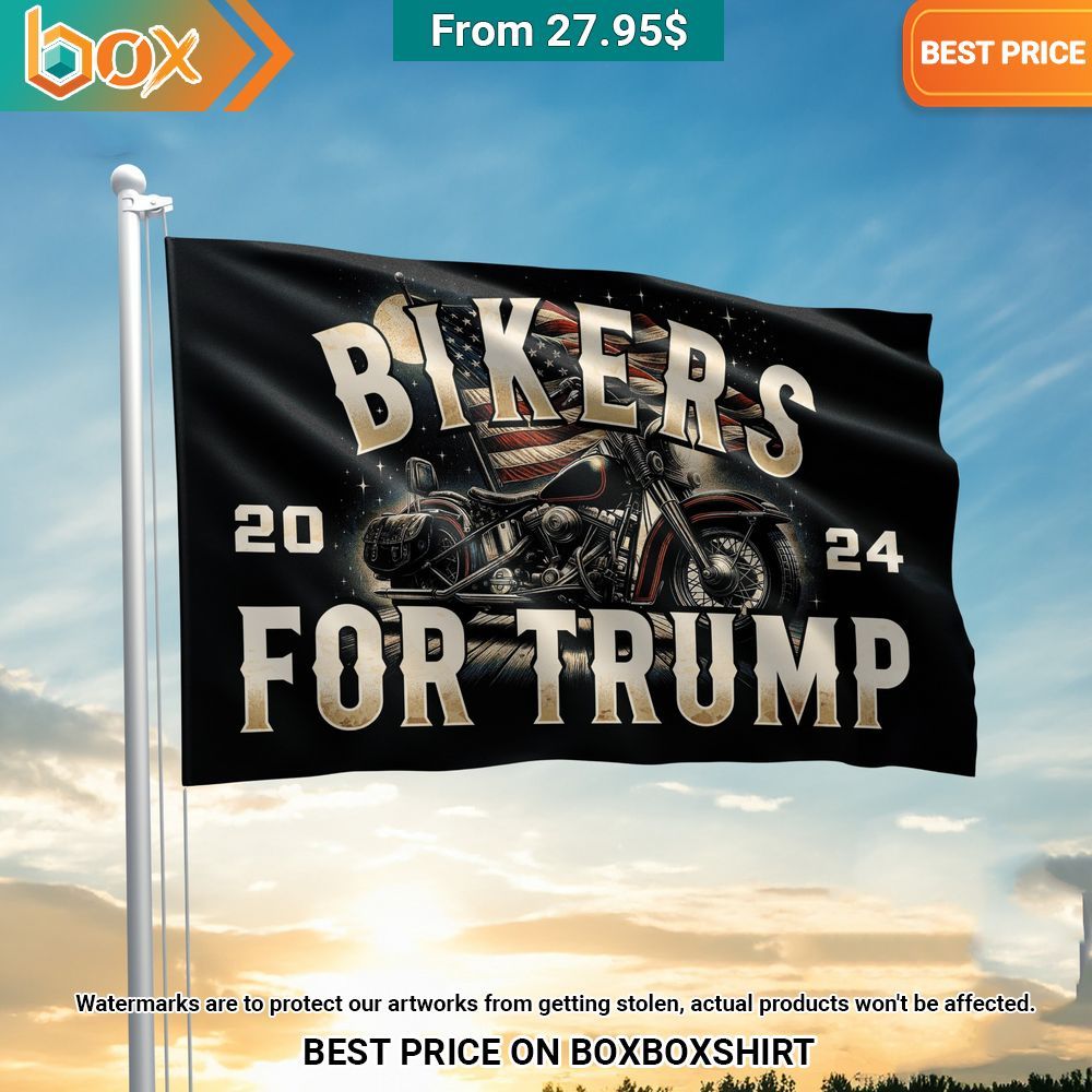 Bikers 2024 For Trump American Flag