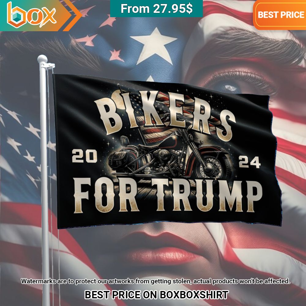 Bikers 2024 For Trump American Flag Long time