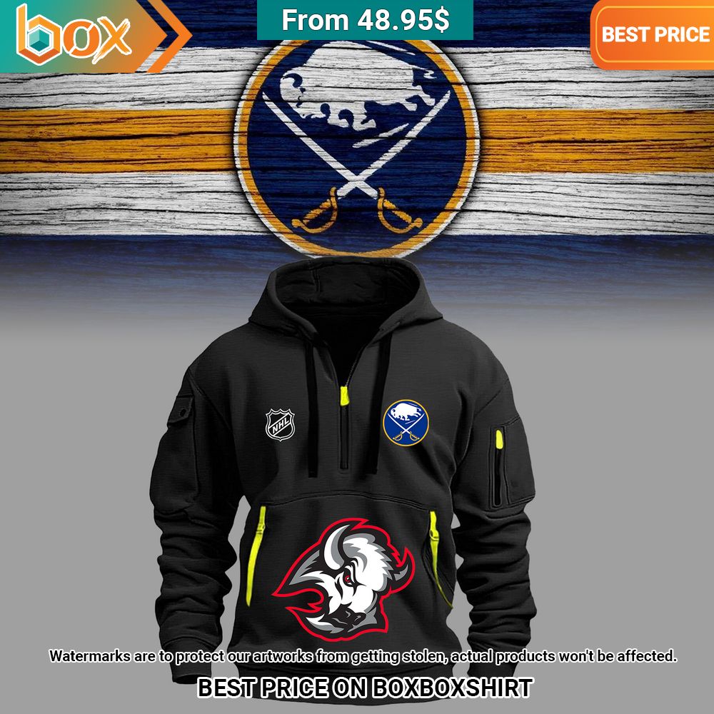 Buffalo Sabres NHL Half Zip Heavy Hoodie You tried editing this time?