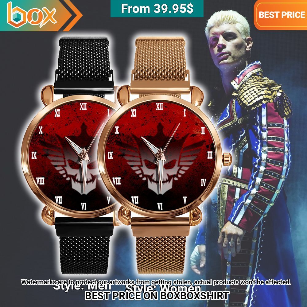 Cody Rhodes Skull Logo Stainless Steel Watch Natural and awesome