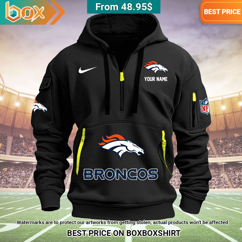 Denver Broncos NFL Custom Half Zip Heavy Hoodie Amazing Pic