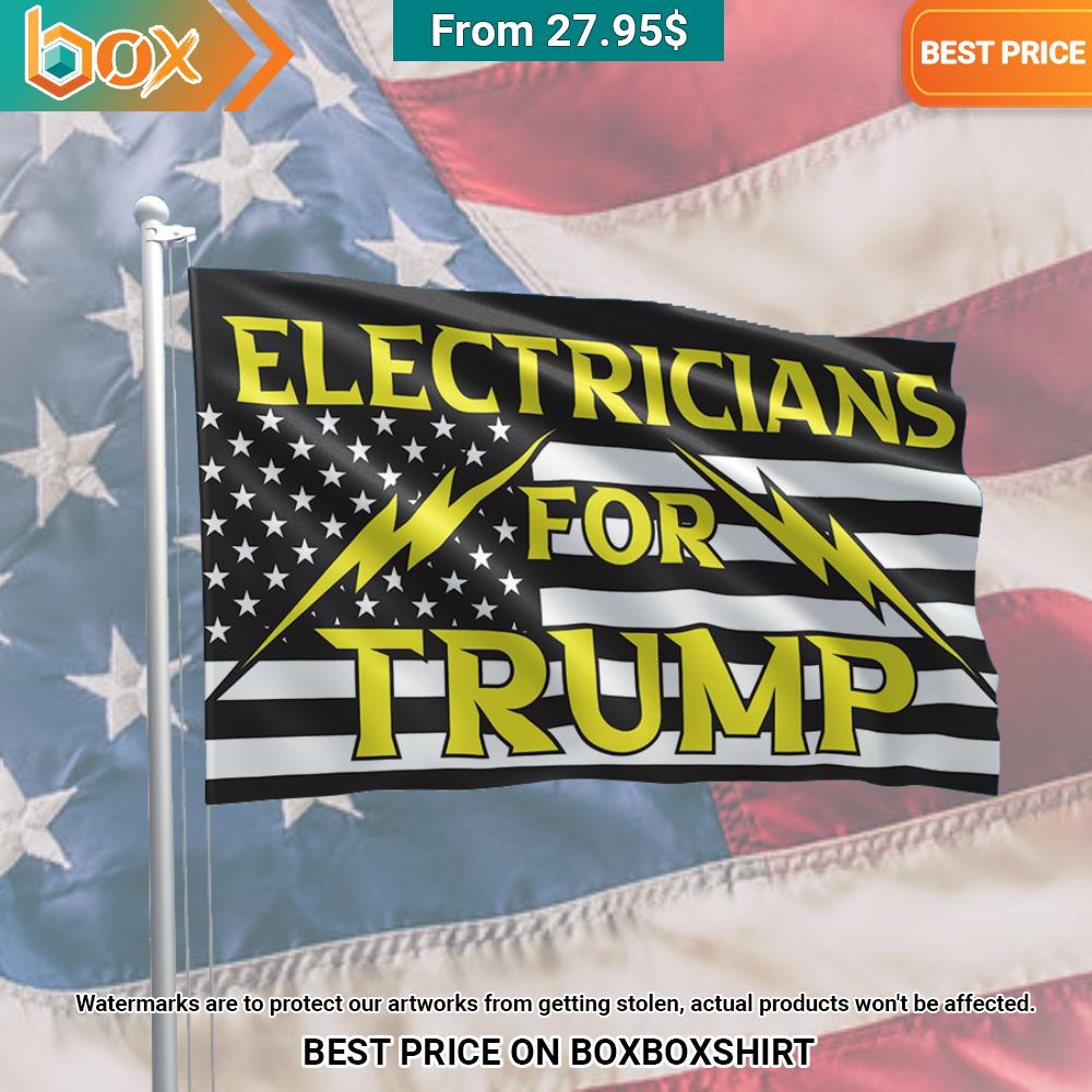 Electricians For Trump 2024 American Flag Stand easy bro