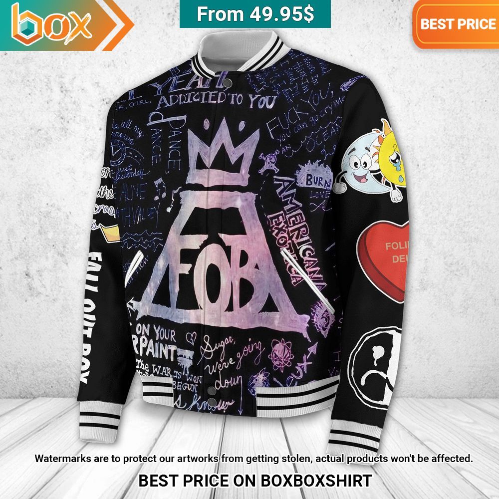 Fall Out Boy Addicted To You Baseball Jacket Looking so nice