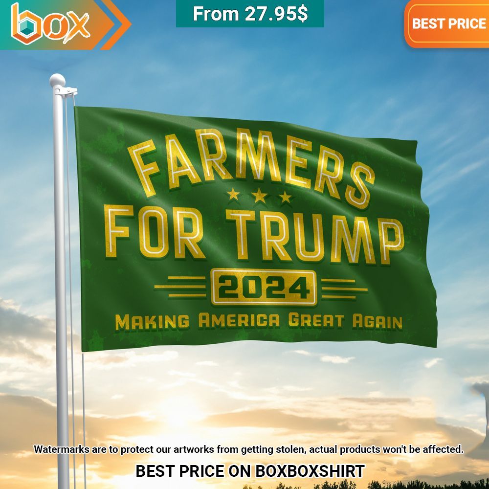 Farmers For Trump 2024 Making America Great Again Flag Cutting dash