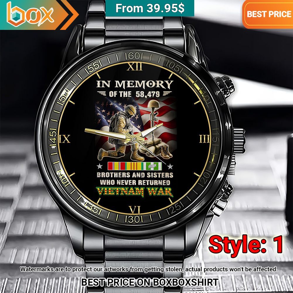 in memory of the 58 479 brothers and sisters who never returned vietnam war stainless steel watch 1 132.jpg