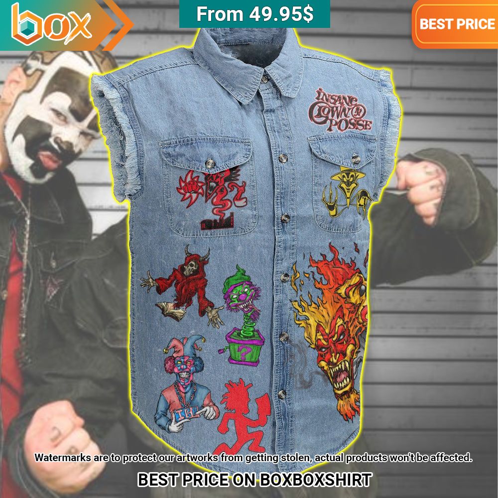 Insane Clown Posse Blood Makes You Related Loyalty Makes You Family 2D Sleeveless Denim Jacket