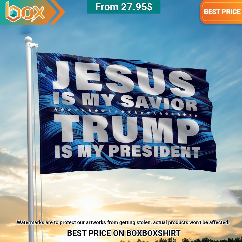 Jesus Is My Savior Trump Is My President Flag Cutting dash