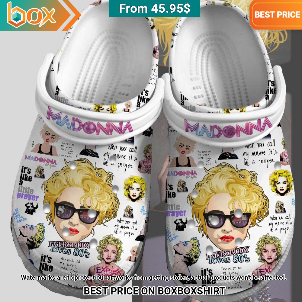 Madonna Everybody Loves 80's Crocs Clog Shoes Cutting dash