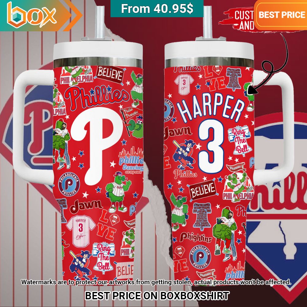 Philadelphia Phillies Pattern Custom Tumbler Radiant and glowing Pic dear