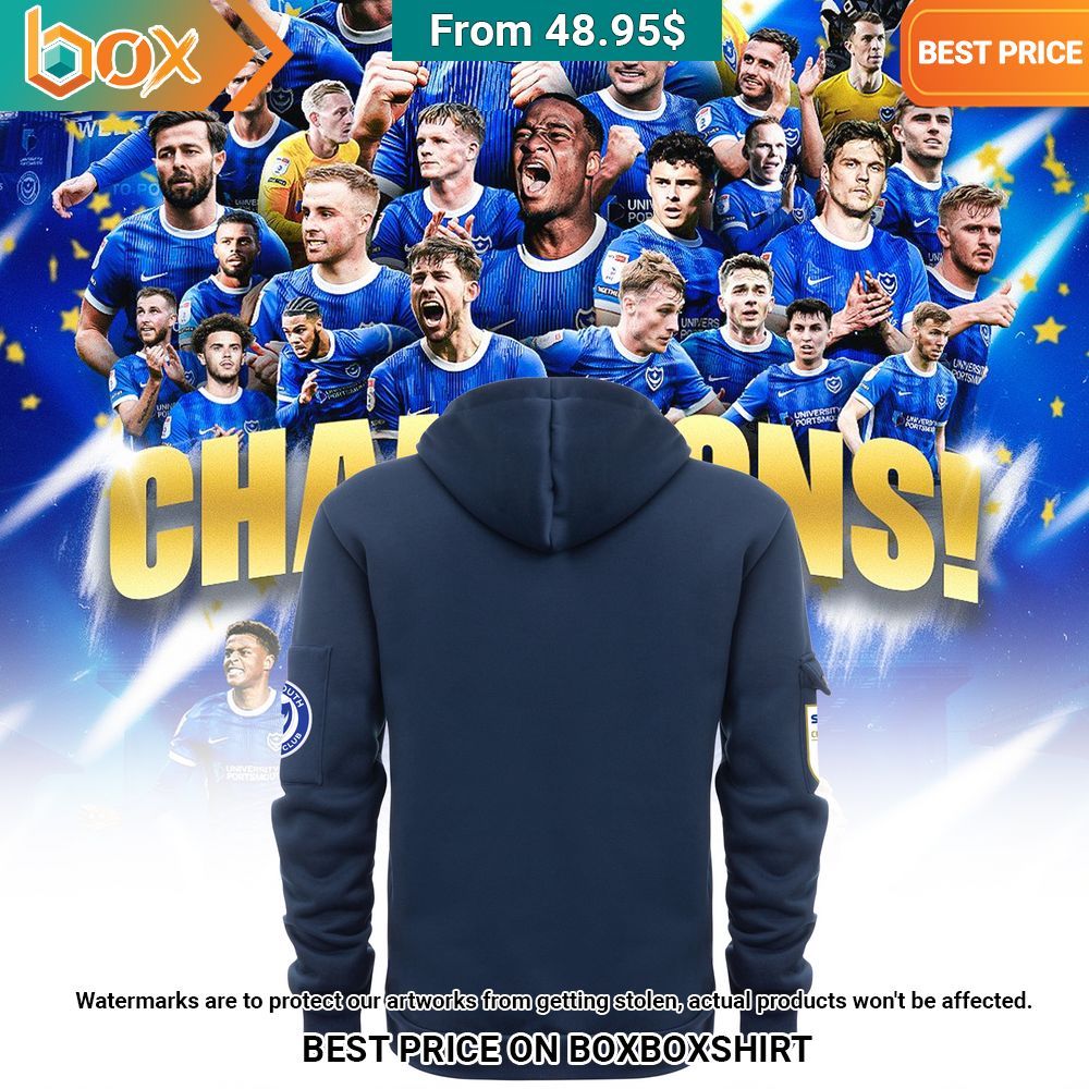 Portsmouth FC Champions Half Zip Heavy Hoodie Which place is this bro?