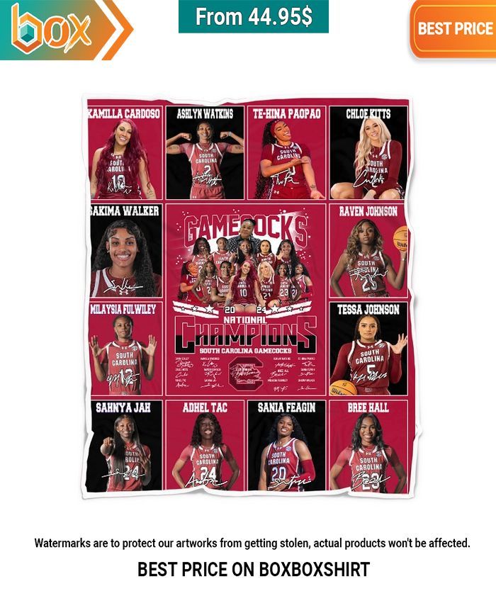 South Carolina Gamecocks women's basketball 2024 Nation Champions Blanket