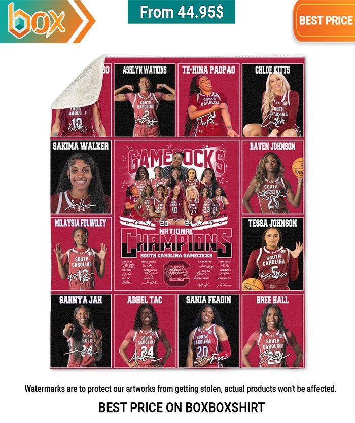 South Carolina Gamecocks women's basketball 2024 Nation Champions Blanket 3