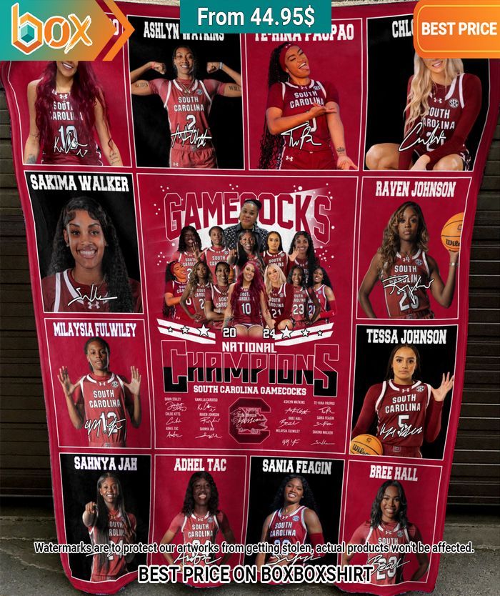 South Carolina Gamecocks women's basketball 2024 Nation Champions Blanket 4