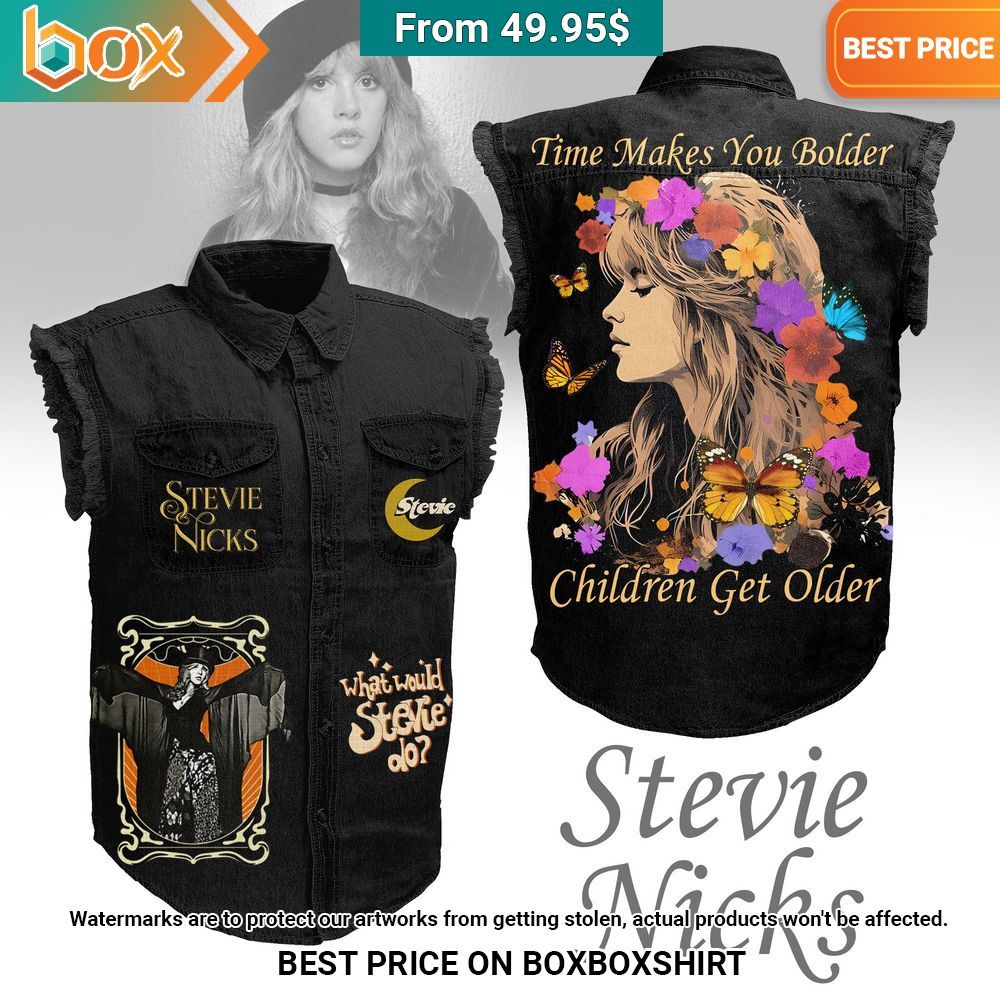 Stevie Nicks Landslide, Time Makes You Bolder Children Get Older 2D Sleeveless Denim Jacket