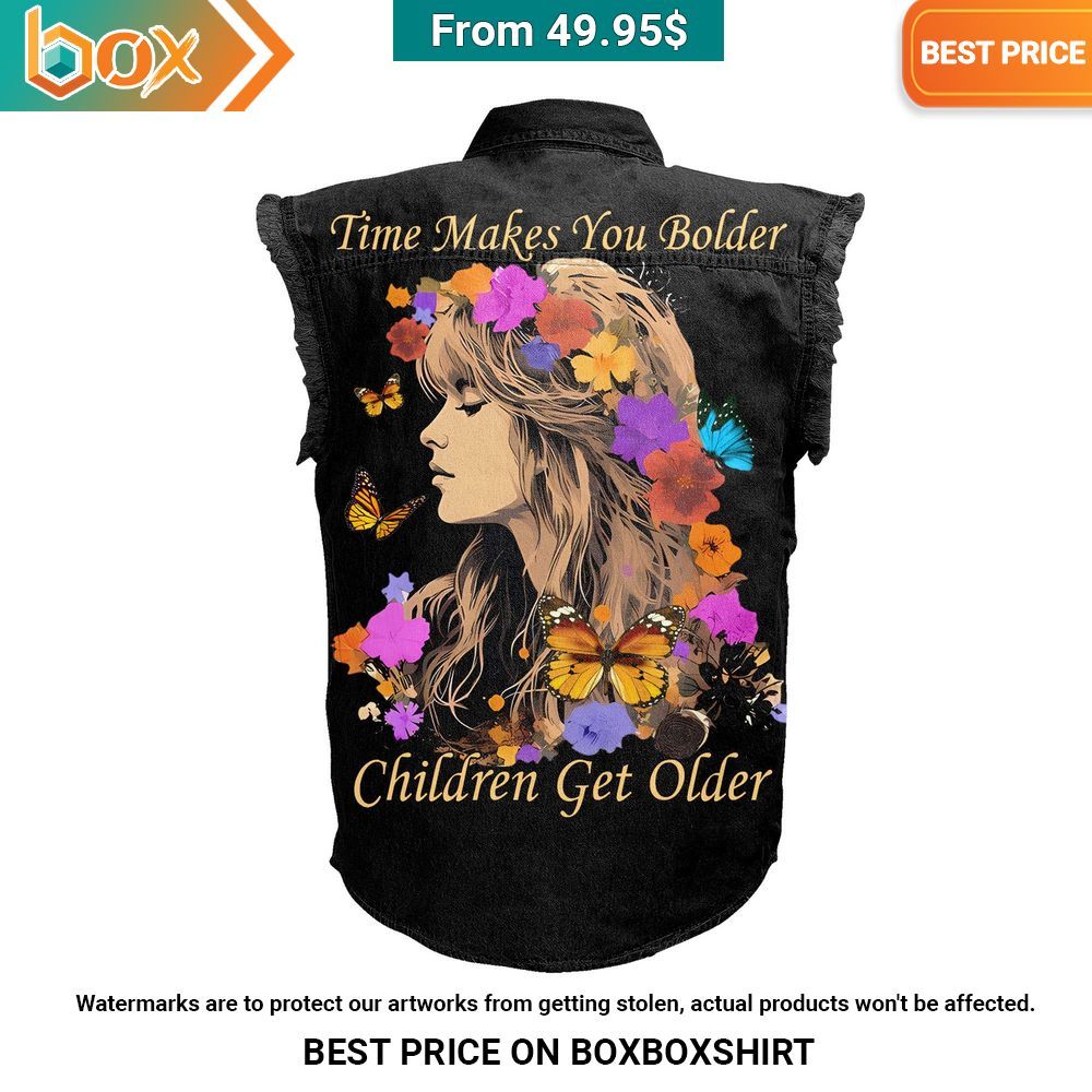 Stevie Nicks Landslide, Time Makes You Bolder Children Get Older 2D Sleeveless Denim Jacket 8