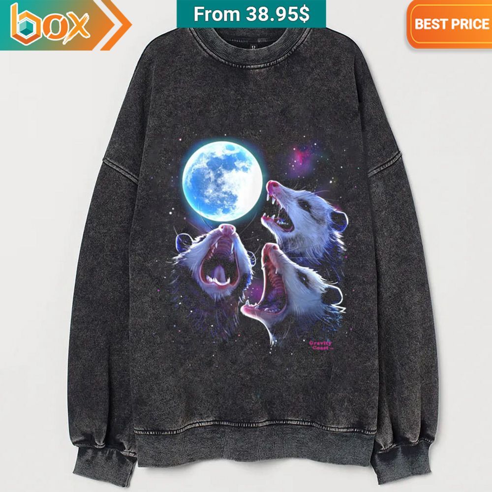 Three Possums Howling at Moon Vintage Longsleeve Great, I liked it