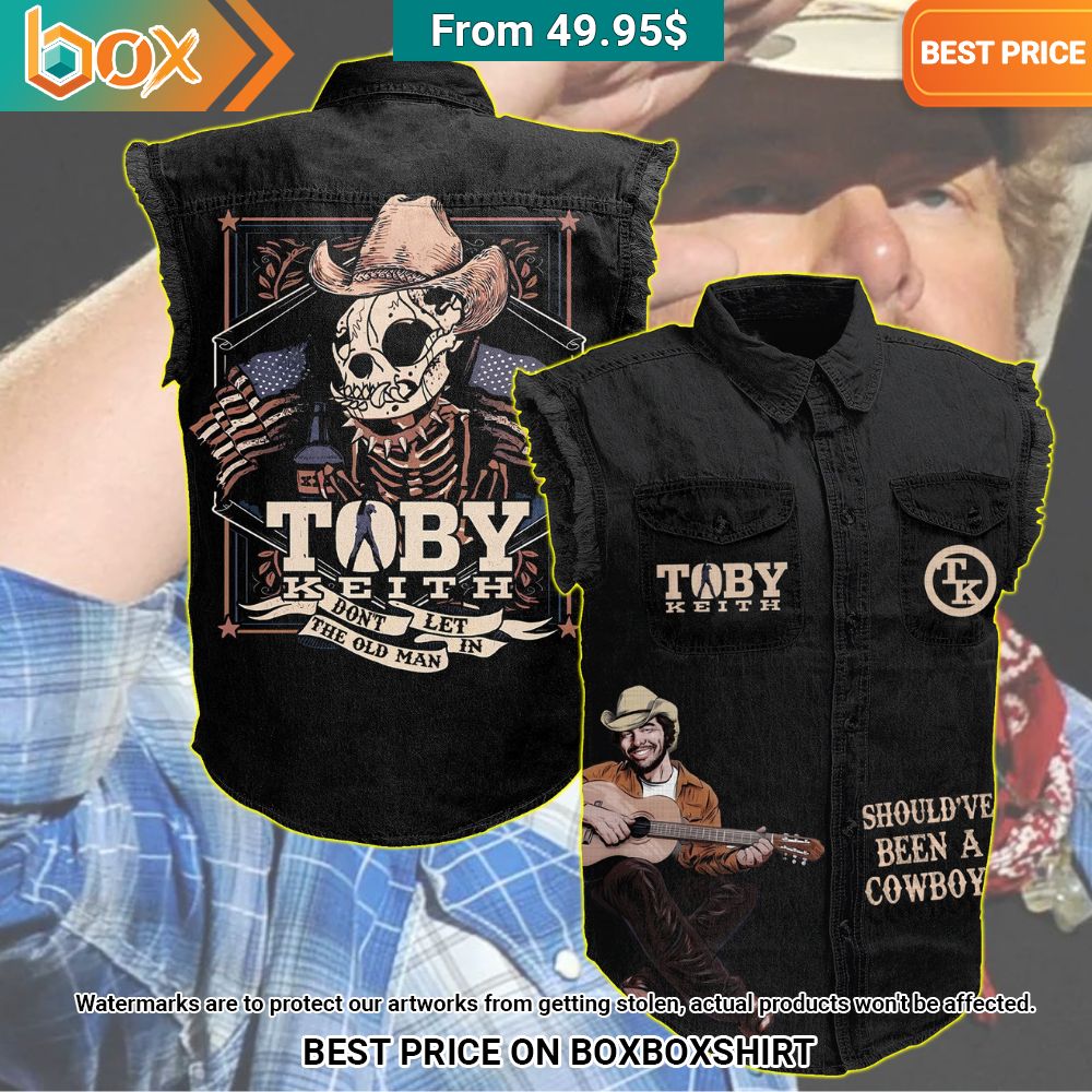 Toby Keith Should've Been A Cowboy 2D Sleeveless Denim Jacket 20