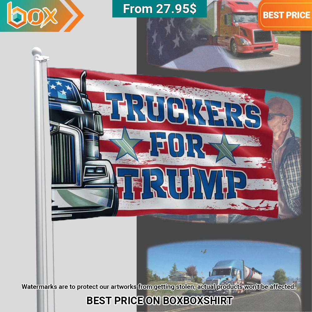 Truckers For Trump US Flag Sizzling