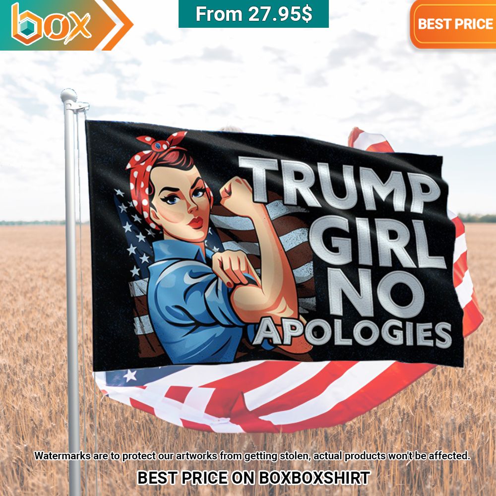 Trump Girl No Apologies American Flag Beauty queen