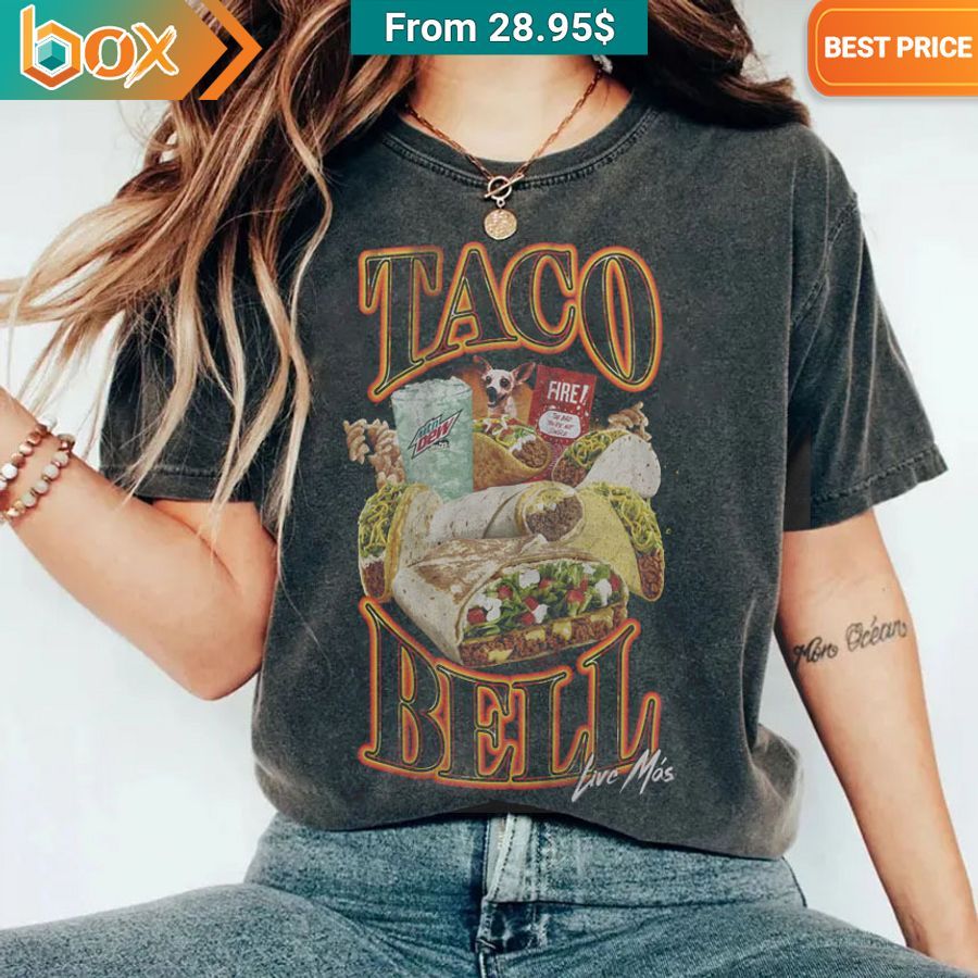 Vintage Taco Bell 90's Bootleg T Shirt, Longsleeve Natural And Awesome